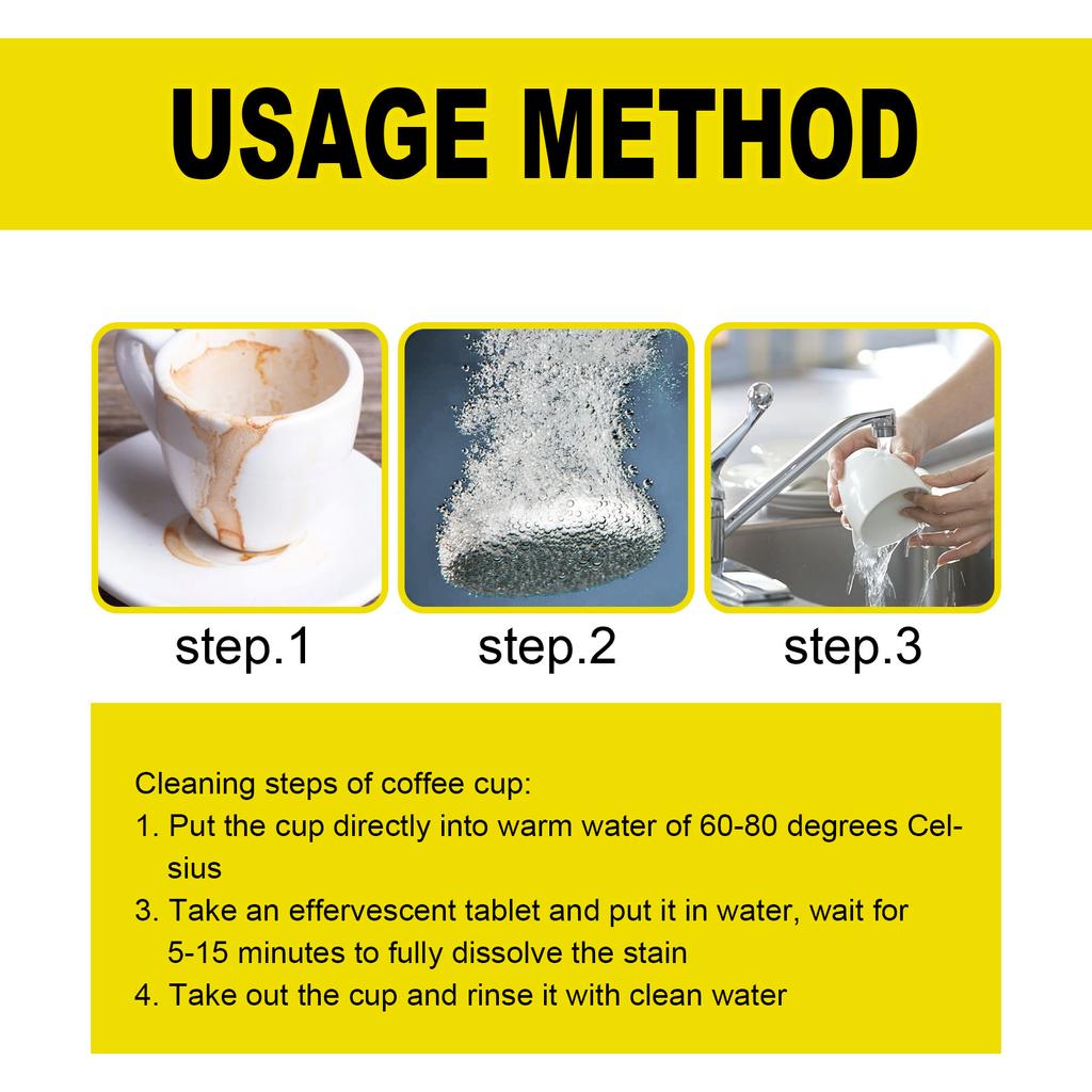 JUE-FISH Шипучие таблетки для очистки пятен от кофе для чистки чайных чашек Кофейные чашки Посуда Таблетки для чистки пятен от кофе
