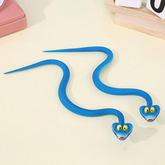 Cartoon Blue Snake Toy Realistic Poseable Snake Figurine Desk Fidget Toy Home Office Desktop Decoration Ornament Collectible Gift