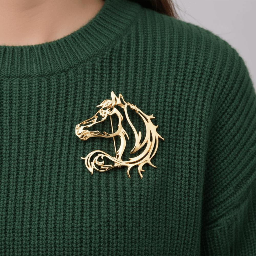 Простая полая брошь в виде лошади, цинковый сплав, новогодний цветок на грудь, зодиакальная лошадь, булавка, подарок