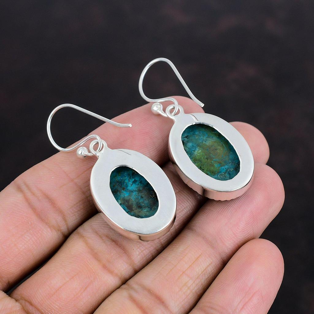 Серьги из тибетской бирюзы, натуральные драгоценные камни, серьги-подвески ручной работы из стерлингового серебра 925 пробы, уникальные стильные серьги, подарки для мамы