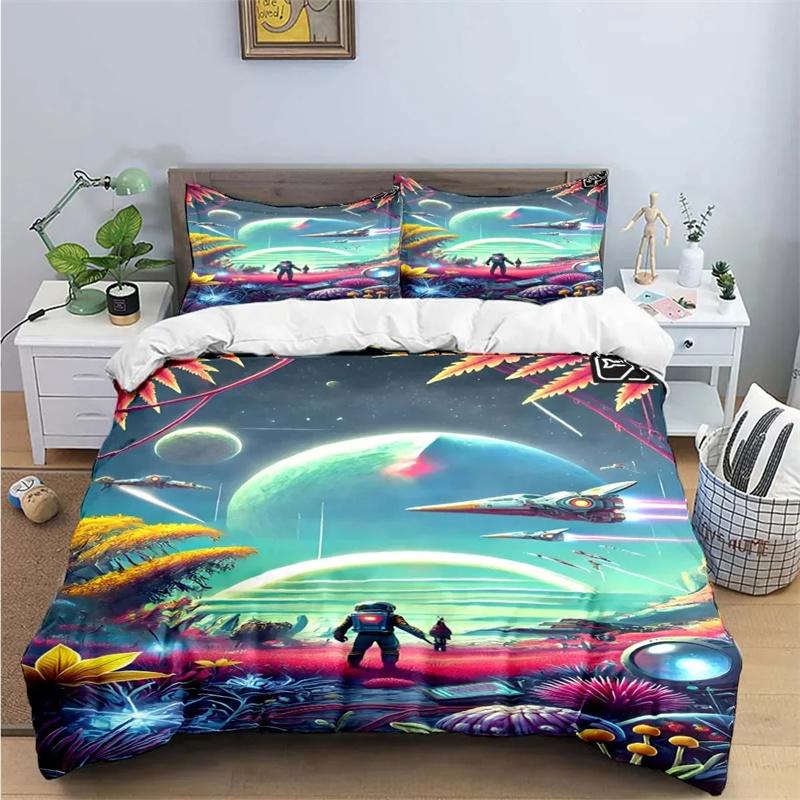 Anime 3D Game N-No-Man's-Sky Print Bedding Sets Bed Supplies Set Duvet Cover Bed Comforter Set Bedding Set Luxury Gift