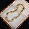 Gold-Plated Handmade Glaze, Emerald Opal Bracelet With Diamonds, Princess Necklace, Fashionable Personality