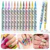 Набор ручек для дизайна ногтей 12 цветов 3D маркеры для дизайна ногтей Ручка-лак Быстросохнущая Ручка для граффити и точечной росписи Кисть-лайнер для рисования для DIY дизайна ногтей