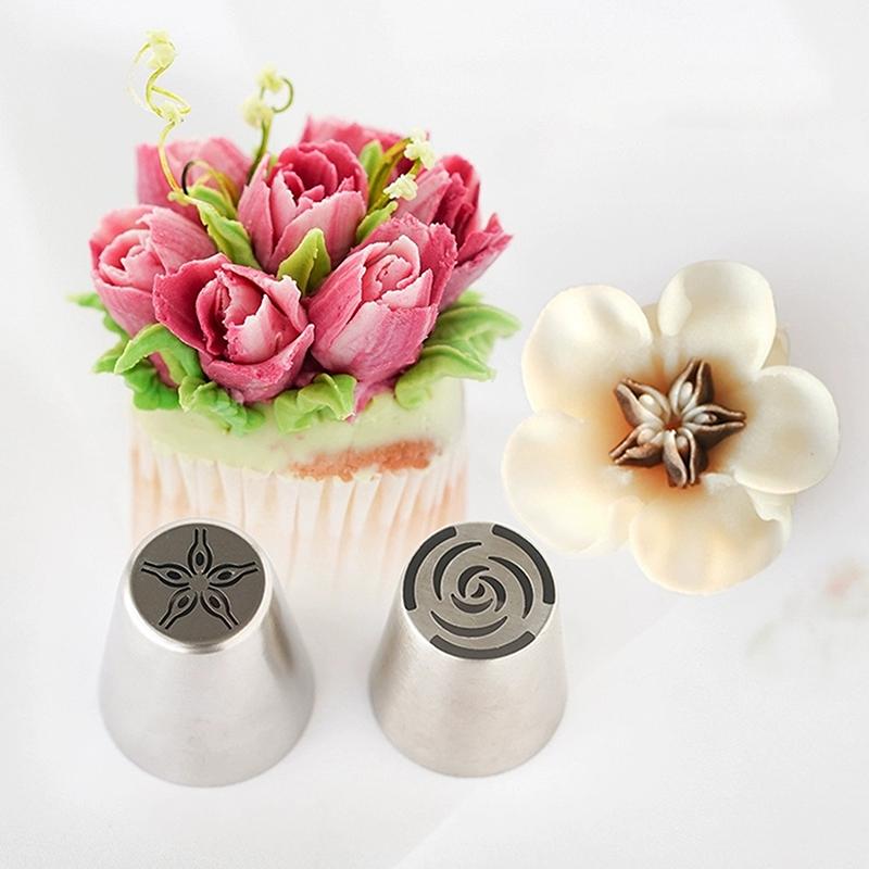 1 шт., насадки для глазури в виде тюльпана из нержавеющей стали, насадки для украшения кондитерских изделий, декоратор для кексов и тортов, роза