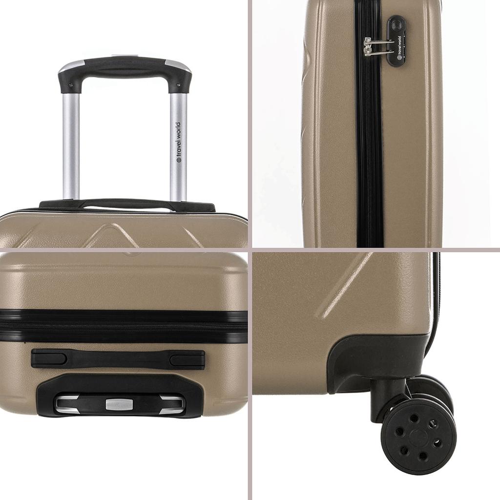 Set of 3 Rigid Suitcases (M-66cm) (S-56cm) (XS-45cm) PRICE CHAMPAGNE