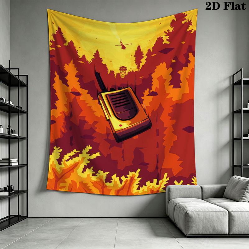 Firewatch Dawn Wall Hanging Printed Fabric Blanket Decorative Tapestries for Bedroom Living Room Home Decor