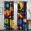 Красочные черные мультяшные динозавры забавные каракули шторы светофильтрующие оконные шторы для детей мальчик девочка ребенок гостиная спальня