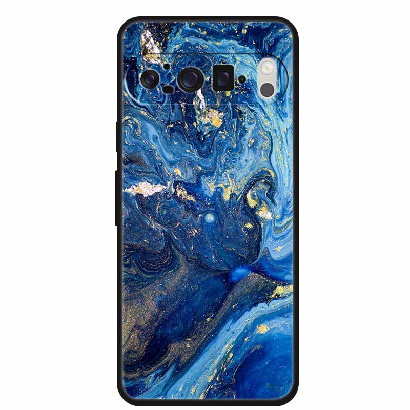 Чехол для мобильного телефона Google Pixel 9 Pro XL Роскошный защитный чехол из мягкого силикона для Google Pixel 9Pro XL Мраморный Мягкий черный Funda