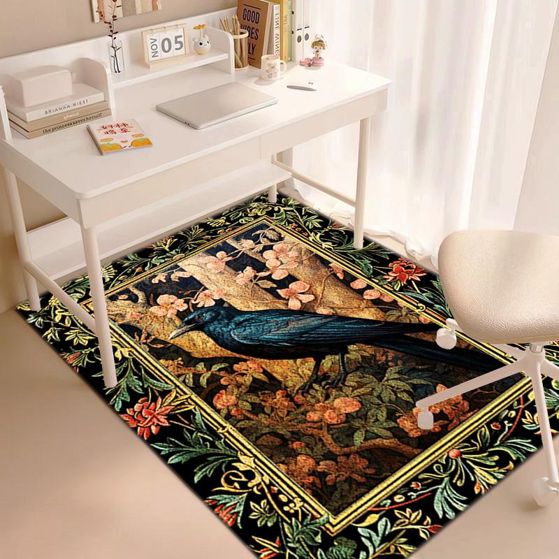 Elegant Crow Floral Garden Carpet Is Suitable For Living Room And Bedroom Doormats Office Balcony Decorative Carpet A9