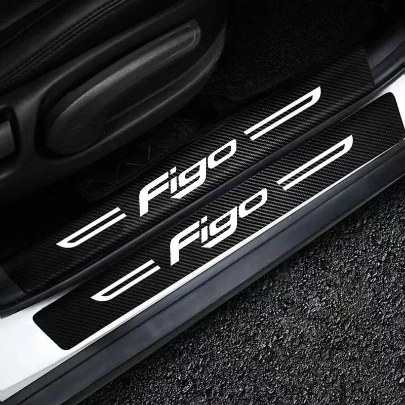 For Ford Figo Logo Car Door Threshold Sill Protector Anti Scratch Waterproof Protective Film Decals Auto Interior Accessories