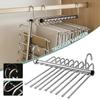Stainless Steels Pants Hanger Space Saving 5/9 Tier Closet Organizers for Jean,Trouser,Scarf,Multi Clothes Rack In One Storage