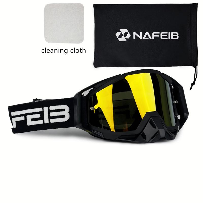 NAFEIB Motorcycle Goggles Men's Riding UV400 Windproof And Sand Resistant Detachable Off-road Helmet Goggles