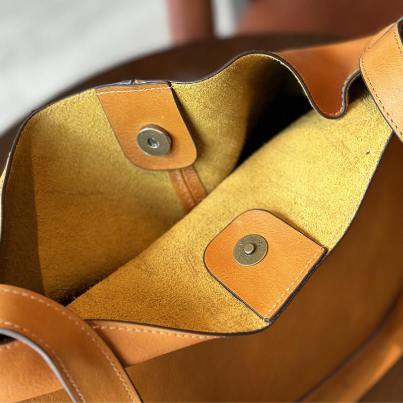 Johnature Простые сумки-ведра на ремне из натуральной кожи, винтажная женская сумка-тоут, большая вместительная сумка для покупок из коровьей кожи