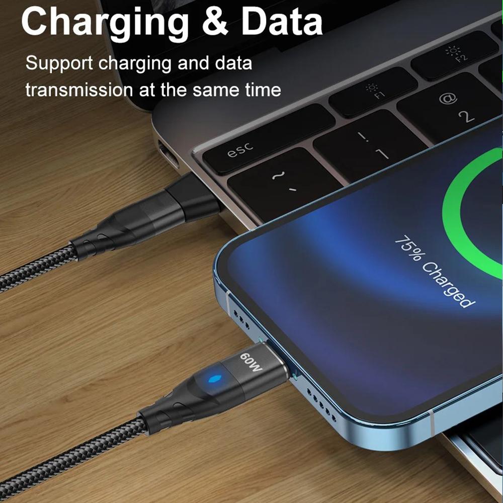 60 Вт PD кабель для быстрой зарядки USB C на Type C Micro Магнитный кабель для передачи данных 3A USB-кабель для iPhone 13 Macbook Huawei Samsung S22