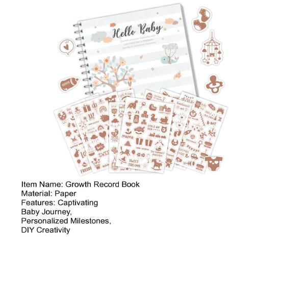 Yousheng Baby Growth Record Book Scrapbook Stickers Story-like Baby Milestone Album DIY Friendly Baby Development Scrapbook