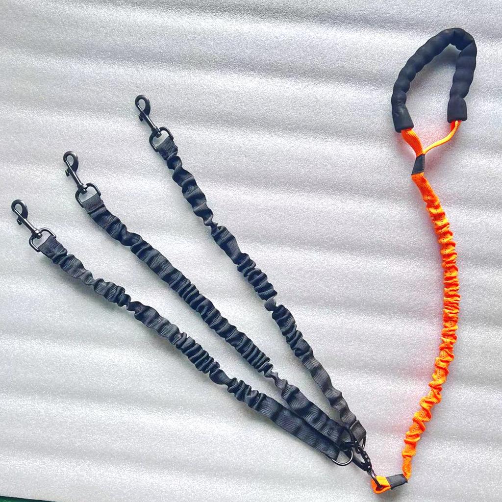 Поводок для трех собак повышенной прочности, поводок для трех собак, поводок для нескольких собак, съемный, вращающийся на 360°, с мягкой ручкой для прогулок и дрессировки