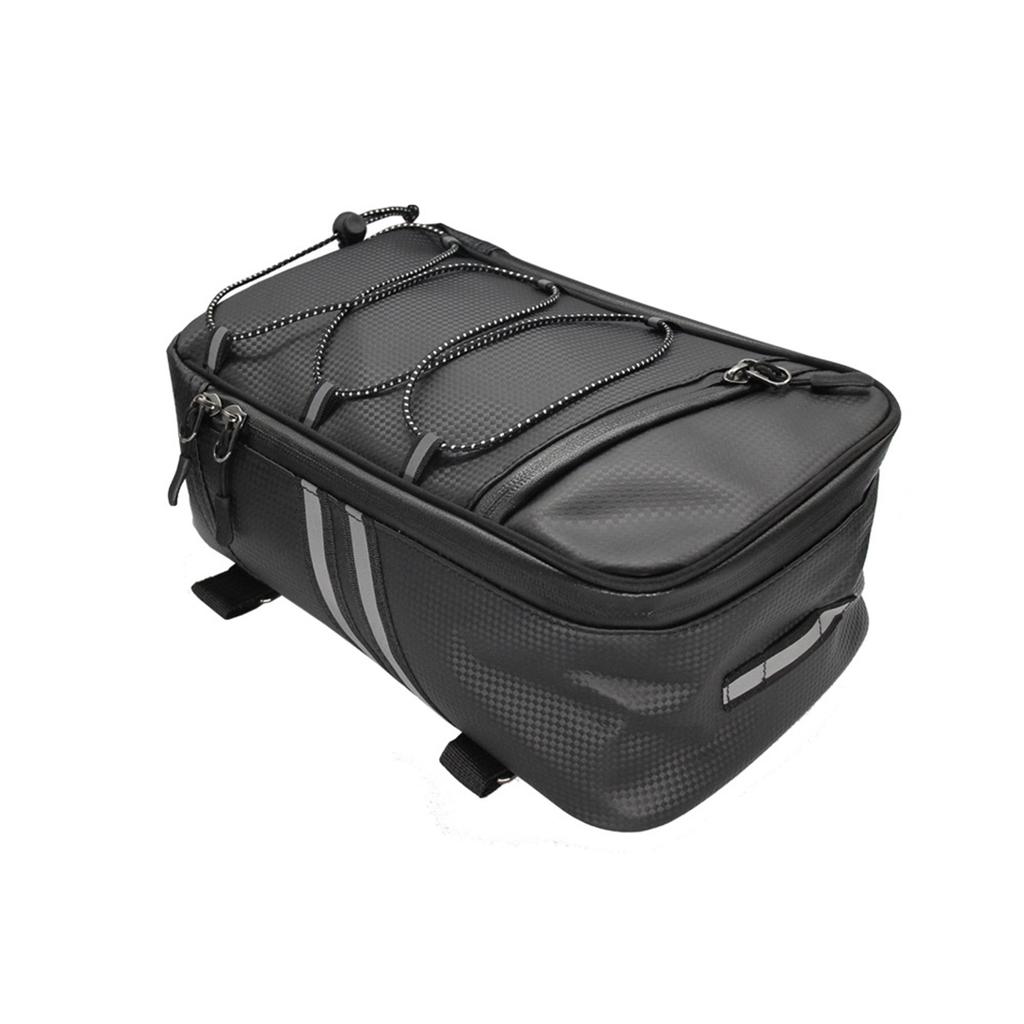 Bike Rack Rear Carrier Bag Trunk Bag  PU Leather Waterproof 9L Large Capacity Storage Luggage Cycle Storage Bag