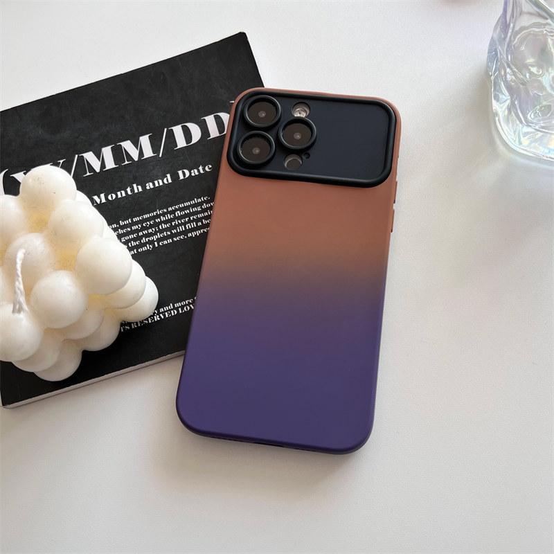 Роскошный чехол для iPhone 14 Pro Max, матовый с градиентом и большим окном для iPhone 11, 12, 13, 14 Pro Max 14 Plus, мягкий защитный чехол для камеры