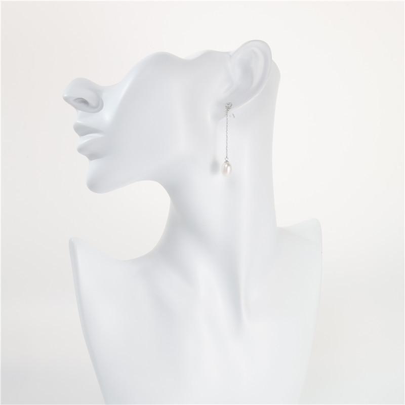 Минималистичные серьги-продевки из стерлингового серебра 925 пробы с жемчугом