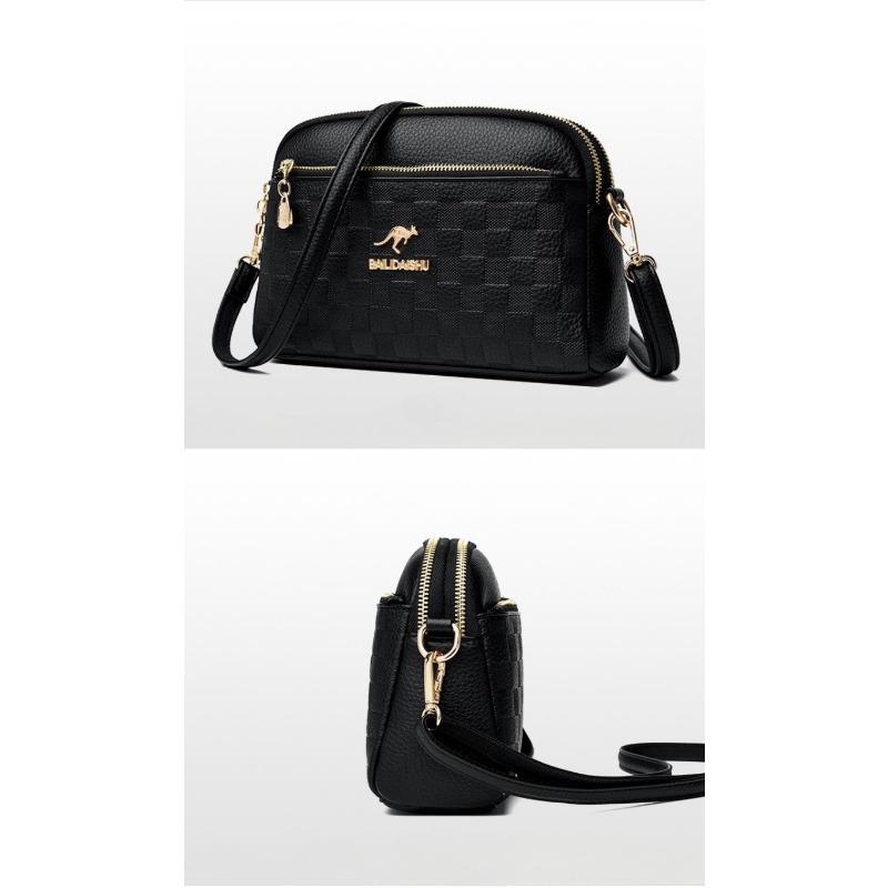 Аутентичная женская сумка, новинка 2024 года, модная повседневная сумка для мамы из мягкой кожи среднего возраста, сумка на одно плечо, упрощенная диагональная сумка, маленькая квадратная сумка