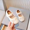 2024 Новые туфли Мэри Джейн для девочек для вечеринок, свадеб, показов, однотонные детские модные туфли на липучках для шитья, для малышей, для первых прогулок, на плоской подошве