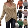 Women's 2024 Autumn and Winter New Pullover Knit Sweater Fashion Casual Solid Color Long Sleeve V-Neck Sweater Women