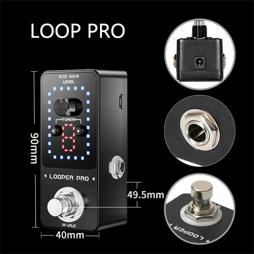 Педаль гитарных эффектов M-VAVE Looper Pro 9 Loops 40-минутная станция записи Loop