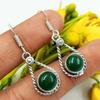 Зеленый оникс, драгоценный камень, стерлинговое серебро 925 пробы, покрытые серебром серьги-крючки, ювелирные изделия NST-J2H3032