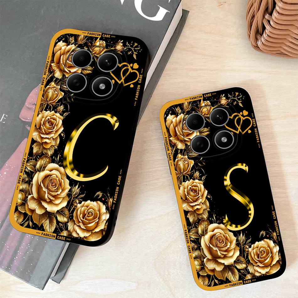 Чехол для Poco M8 Pro / Poco M5 M5S Модный с розовыми буквами Мягкий жидкий силиконовый чехол для телефона для Poco M 8 M 5 Легкий Funda
