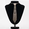 Exaggerated Tie Shape Necklace Charm Crystal Chain Choker Rhinestone Tassel Necklace  Girls