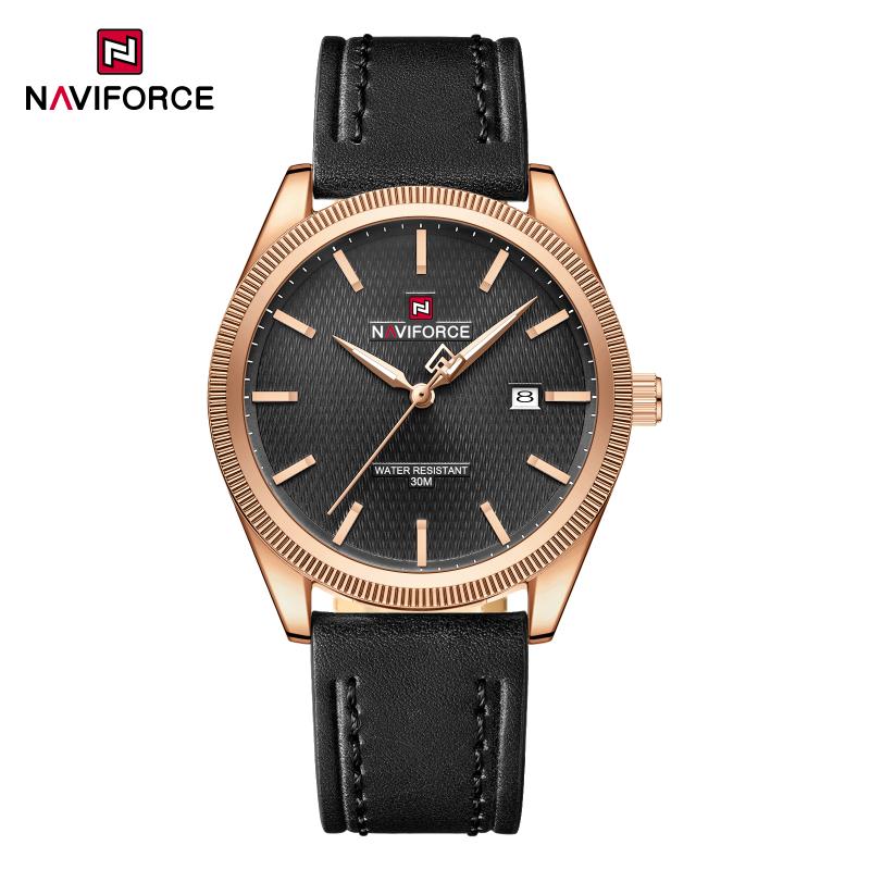 Мужские часы NAVIFORCE Бренд Мужские Часы на Кожаном Ремешке Мужские Повседневные Высококачественные Кварцевые Водонепроницаемые Наручные Часы Montre Femme 2026