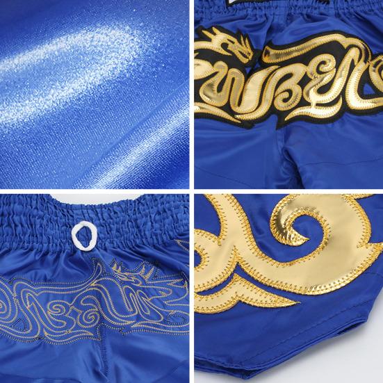 Боксерские шорты для тайского бокса, женские и мужские тренировочные шорты для кикбоксинга, широкий эластичный пояс с вышивкой, боксерские шорты