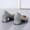 Модные туфли-лодочки Женская обувь на низком толстом каблуке с острым носком Женская обувь на платформе Мягкая кожаная обувь для офиса 2024