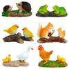 S.T.S.G Animal Ornaments, Mini Terrarium Ornaments, Garden Decor, Cute Landscape Figurines, Miniatures (6 Animals)