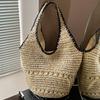 Повседневная наплечная сумка, ажурная сумка-тоут, плетеная сумка, милая, большой вместимости, для отпуска на море, ветряная пляжная сумка, женская сумка
