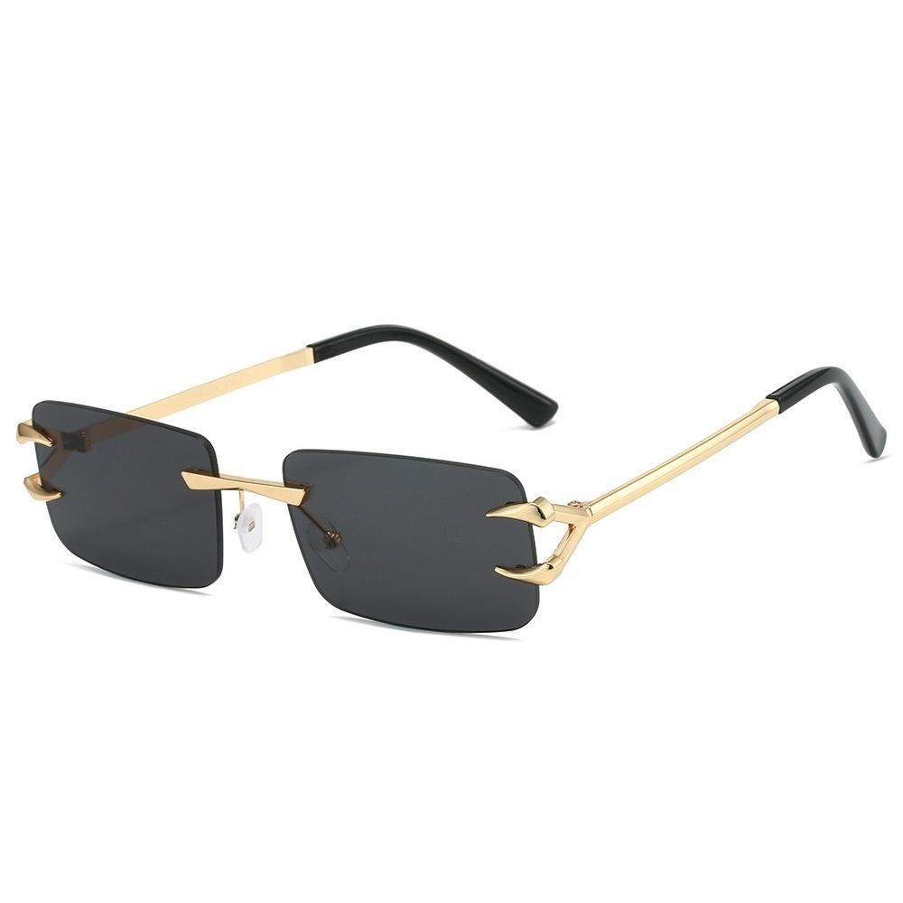 New Frameless Sunglasses Fashionable and Simple Square Frameless Ocean Colored Sunglasses