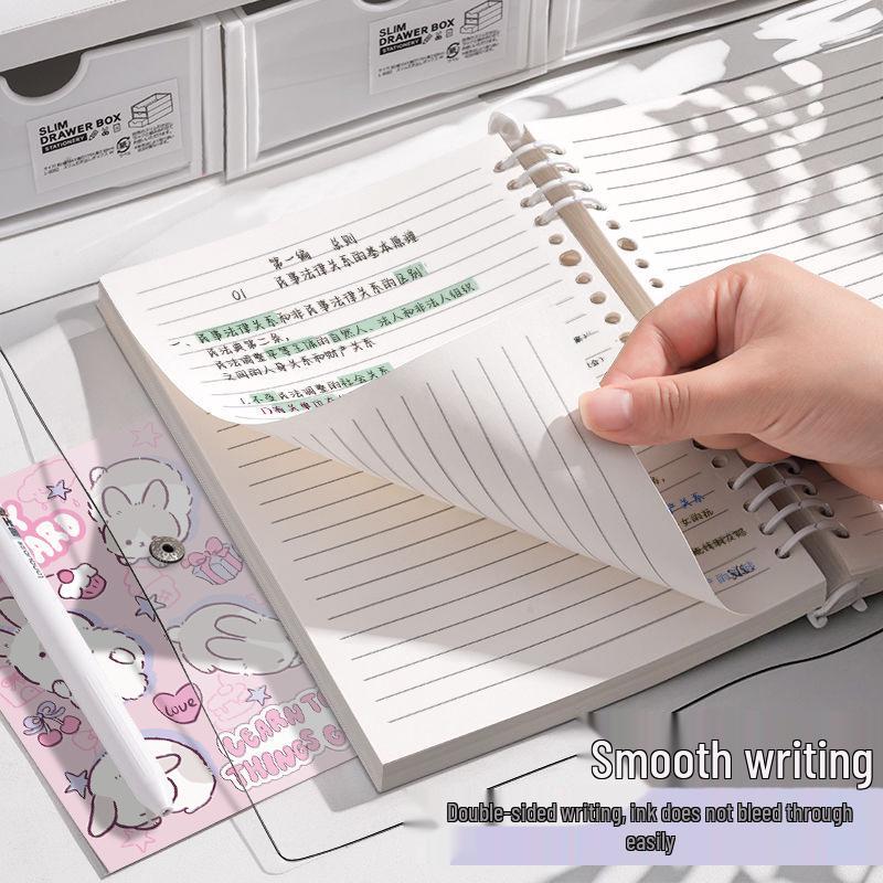 Мягкий милый блокнот на кольцах из ПВХ-кожи, формат 16К, высокая прочность для студентов