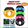 Bicycle Steel Cable Chain Resettable Combination Number Bike Lock 4 Digit Password Padlock