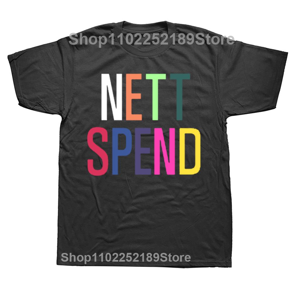 Funny Nettspend Rainbow Logo Graphic T-shirts Men Women's Fashion Casual Oversized Tshirt 100% Cotton Loose Oversized T Shirt