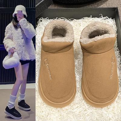 Женские зимние ботинки 2024 года, новые утолщенные пушистые удобные теплые плюшевые ботильоны для женщин, зимняя женская обувь, массивные ботинки для женщин