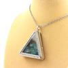 Stones and Minerals. Raw Paraiba Apatite Necklace. Triangle Model.