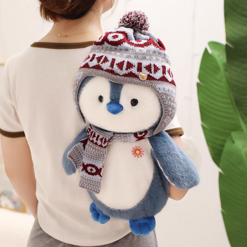 Harbin Internet-Famous Scarf Penguin Plush Toy Stuffed Animal Doll for Girls Kids, Soft Cute Sleeping Buddy Pillow