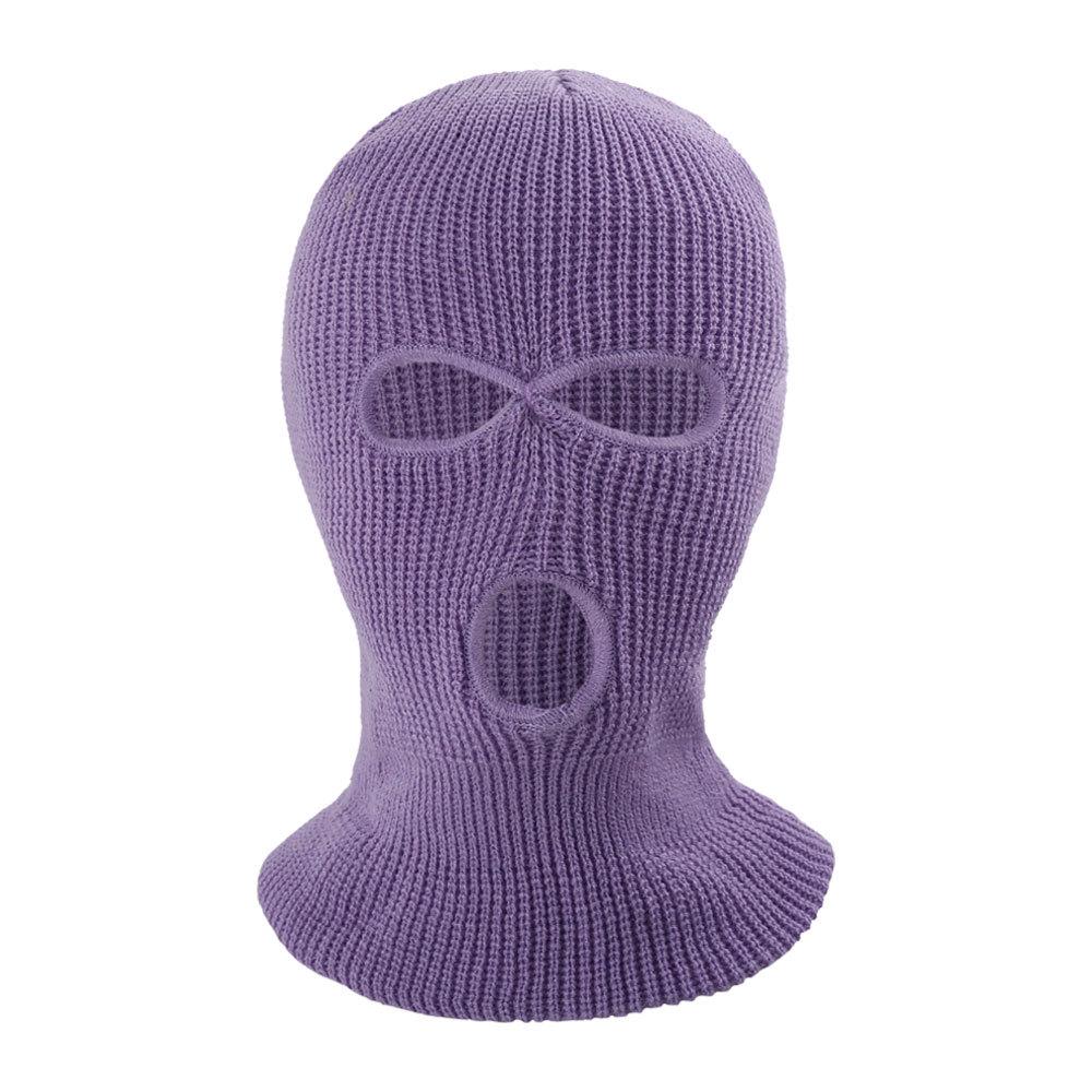 Winter Climbing Three-Hole Woolen Balaclava - Full Face Windproof Mask for Outdoor Cycling