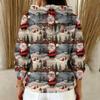 Women's Fashion Casual Christmas Print Pullover Long-Sleeve Hooded Sweatshirt