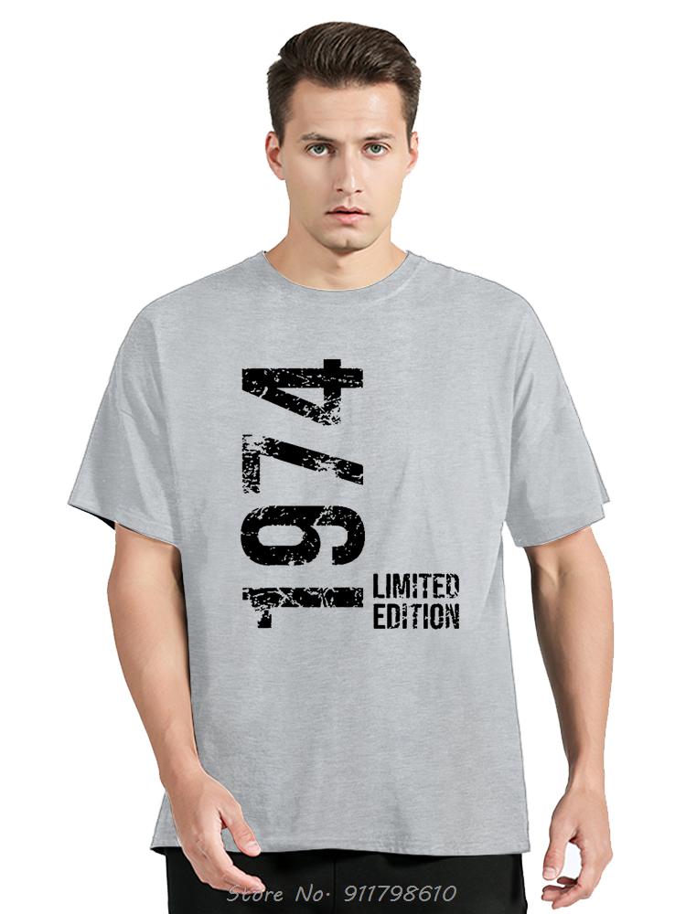 Винтажные футболки 'Рожден в 1974 году' в стиле ретро 70-х, футболка оверсайз унисекс, повседневная модная свободная мягкая уличная одежда