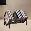 Black Vinyl Record Holder Carbon Steel Single Tier Record Holder Durable CD Record Display  Studio