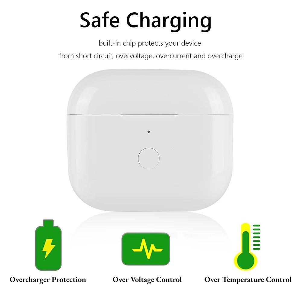 Сменное беспроводное зарядное устройство для наушников Airpods Pro 1/2/3 Bluetooth, зарядное устройство емкостью 600 мАч со светодиодным индикатором