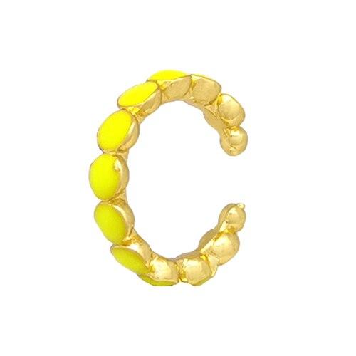 Одинарные серьги-каффы, неоновый зеленый, желтый, яркие флуоресцентные украшения, геометрические круглые U-образные серьги-клипсы без пирсинга, серьги-каффы Aretes