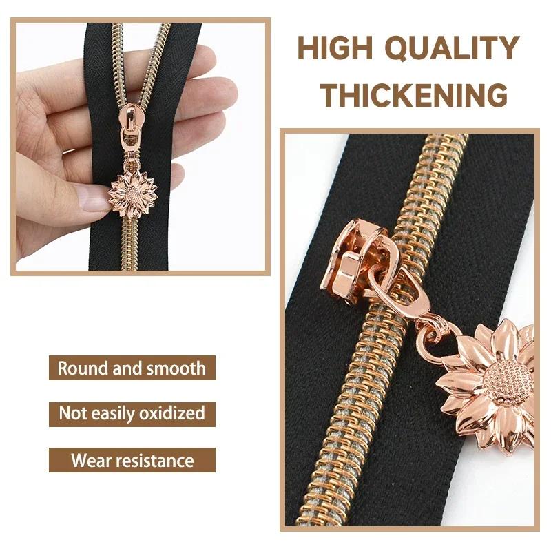 5/10/30 шт. Пулер для молнии №5 для нейлоновых молний, одежда, сумки, декор, ползунок для молнии, ручка, головка молнии в виде подсолнуха, ремонт, швейные принадлежности