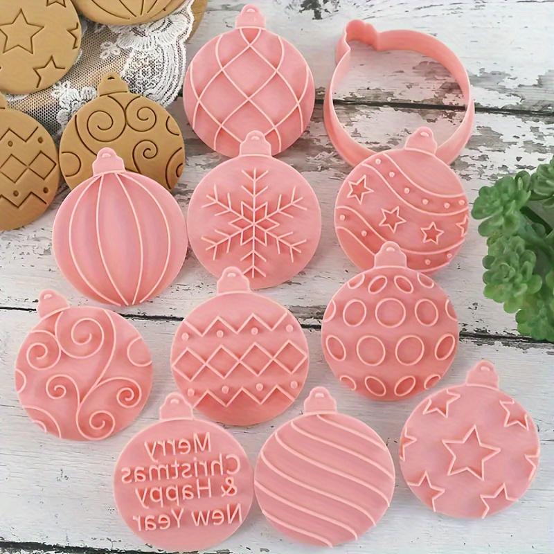 10-Piece Christmas Cookie Cutter Set with Festive Holiday Designs for Baking and Decorating Cookies and Candies - Durable Baking Mold for Christmas